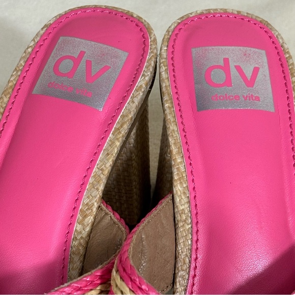 Dolce Vita Women’s Hot Pink and Tan Block Heel Sandals - Picture 5 of 8